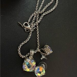 Elegant Silver Necklace and Earring Set